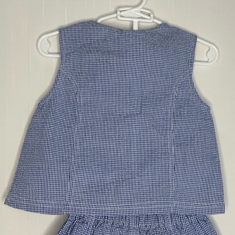 Vintage Samara Girls Bunny Seersucker Outfit Blue White S 24 Months - Picture 5 of 15